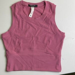 OTOS Fitted Sleeveless Crop Top in Mauve